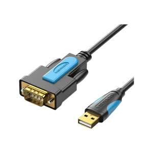 Vention VAS-C02-B150 USB Male to Serial (RS-232) Male, 1.5 Meter, Black Cable # VAS-C02-B150