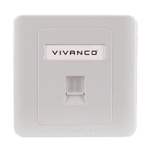 Vivanco 1-Port Face Plate with Shutter #VCA10