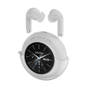 WEOFLY Lifefits White TWS Bluetooth Earbuds with Smart Touchscreen #WFLF423WH