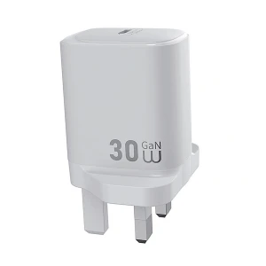 WIWU Essen 30W USB Type-C GaN White Charger / Charging Adapter #Wi-G008 (3 Pin, UK)
