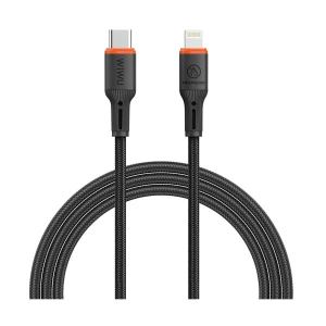 Wiwu FlameGuard USB Type-C Male to Lightning Male, 1.2 Meter, Black Charging & Data Cable #Wi-C097