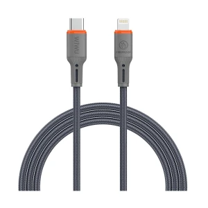 Wiwu FlameGuard USB Type-C Male to Lightning Male, 1.2 Meter, Gray Charging & Data Cable #Wi-C097