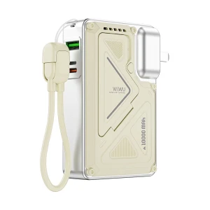 WiWU Knight Series 10000mAh White 35W Magnetic Wireless Charging Power Bank with Built-in Charger #WI-P057