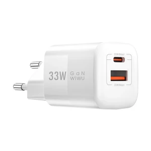 WiWU Nano GaN 33W USB & USB-C White Charger / Charging Adapter #Wi-U008
