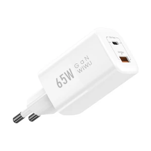 Wiwu Nano GaN 65W USB & USB-C White Charger / Charging Adapter #Wi-U012
