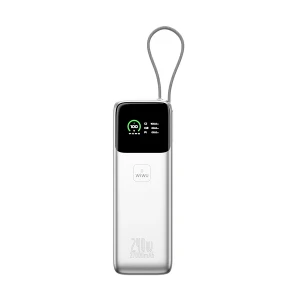 Wiwu Power Mega 27000mAh Silver 240W Power Bank with Digital Display