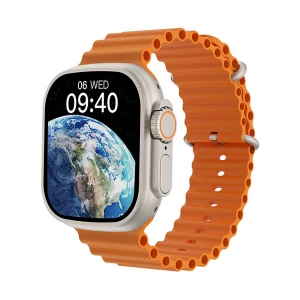 WiWU SW01 Ultra Max Smart Watch Silver Case with Orange Sport Band