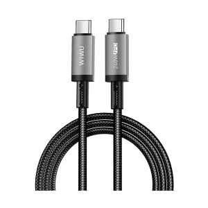 Wiwu Titanlink USB Type-C Male to Male, 1.5 Meter, Gray Charging & Data Cable #Wi-C058 (240W)