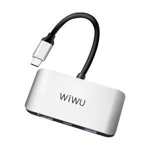 WIWU Type-C Male to HDMI USB & Type-C Female Gray Multi-Interface HUB # C2H (Alpha)