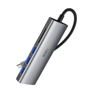 WIWU Type-C Male to Tri USB, SD, TF Female Gray Multi-Interface HUB # 532ST (Alpha)