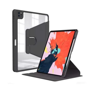 WIWU Waltz Rotative Folio Black Protective Case with Pen Slot for iPad 12.9 Inch