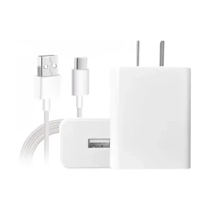 Xiaomi 3A 18W USB White Charger / Charging Adapter with USB to USB-C White Charging Cable