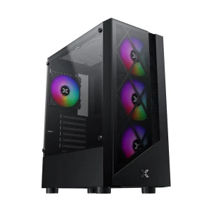 Xigmatek Duke Mesh Mid Tower Black (Tempered Glass Side Window) ATX Gaming Casing #EN49158