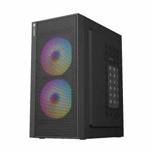 Xtreme M111 Mid Tower ATX Black Desktop Casing With 2 RGB Fan