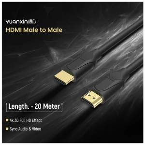 Yuanxin YHX-019 HDMI Male to Male 20 Meter Black Cable # YHX-019 (4K)