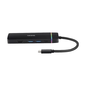 Yuanxin X-32035 Type-C Male to HDMI, USB 3.0, USB 2.0, Lan & PD Female Black Converter # X-32035