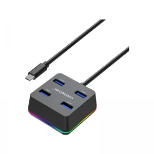 Yuanxin X-3205T Type-C Male to Quad USB Female Black Hub # X-3205T