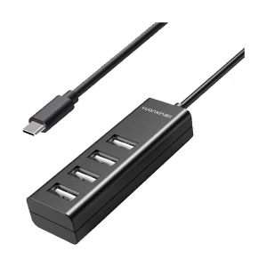 Yuanxin X-2328T Type-C Male to Quad USB Female Black Hub # X-2328T
