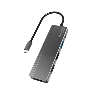 Yuanxin X-80505B Type-C Male to Tri USB, HDMI & PD Female Sliver Multi-Interface HUB #X-80505B