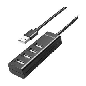 Yuanxin X-2328 USB Male to Quad USB Female Black Hub # X-2328
