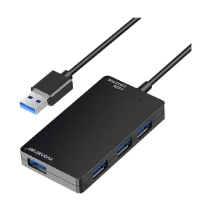 Yuanxin X-3226 USB Male to Quad USB Female Black Hub # X-3226