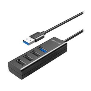 Yuanxin X-3328L USB Male to Tri USB 2.0 & USB 3.0 Female Black Hub # X-3328L