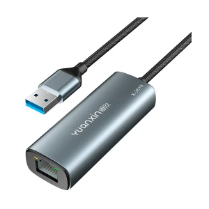 Yuanxin X-3519 USB Male to LAN Female Silver Converter #X-3519