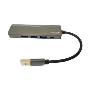Yuanxin X-80503B USB Male to Quad USB & Type-C Female Gray Hub # X-80503B