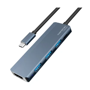 Yuanxin X-80505C Type-C Male to HDMI, Tri USB & Type-C (PD) Female Silver Converter #X-80505C