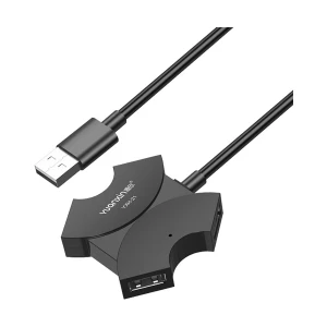 Yuanxin YXH-21 USB Male to Quad USB Female Black Hub #YXH-21