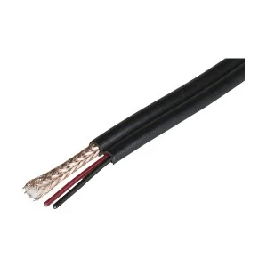 YuanYang RG59 CCTV Coaxial Cable with 2 Power Wire Black(1 Meter)