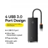 Baseus Lite Series WKQX030001 USB Male to Quad 3.0 & Type-C Female Cable / Converter / HUB Price in Bangladesh