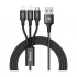 Baseus CAMLL-SU01 Rapid Series 3-in-1 USB Male to Micro & Dual Lightning USB Cable Price in Bangladesh