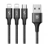 Baseus CAMLL-SU01 Rapid Series 3-in-1 USB Male to Micro & Dual Lightning USB Cable in BD