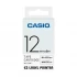 Casio XR-12WE1 (12mm X 8M) Black on White Tape Cartridge #G31