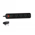 Honeywell 3 Pin 4 Port Black Power Strip #HC000013/SRG/2M/BLK/4/UK