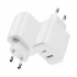 Ugreen X227 (45310) USB & USB-C 20W White Charger / Charging Adapter #45310 (2 Pin, EU)