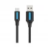 Vention USB 2.0 Male to Type-C Male Black 1.5 Meter Black USB Data Cable #COKBG