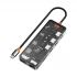 WiWU Wiwu Cyber hub 11 in 1 Type-C Male to HDMI, VGA, Quad USB, Type-C, 3.5mm, Micro SD, SD & LAN Female Cable / Converter / HUB