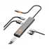 WiWU Travel Type-C Male to HDMI, LAN, Dual USB & Type-C (PD) Female Gray Converter #Wi-HB005