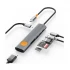WiWU Travel Type-C Male to HDMI, SD, TF, Dual USB & Type-C Female Gray Converter #Wi-HB007