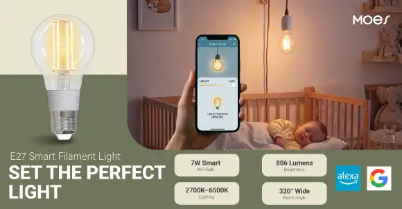 Moes WB-TDA7-F-E27 7W WiFi Smart Filament Light Bulb