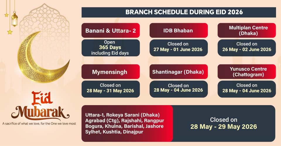 Eid ul adha Branches Schedule