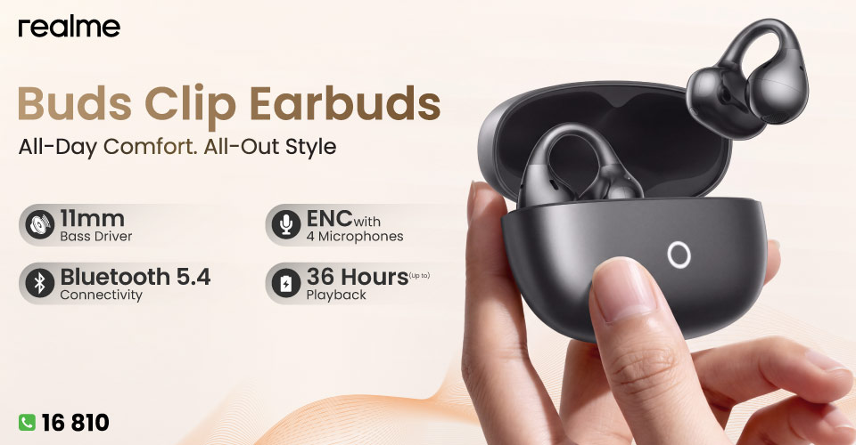 Realme Buds Clip Titanium Black TWS Bluetooth Earbuds