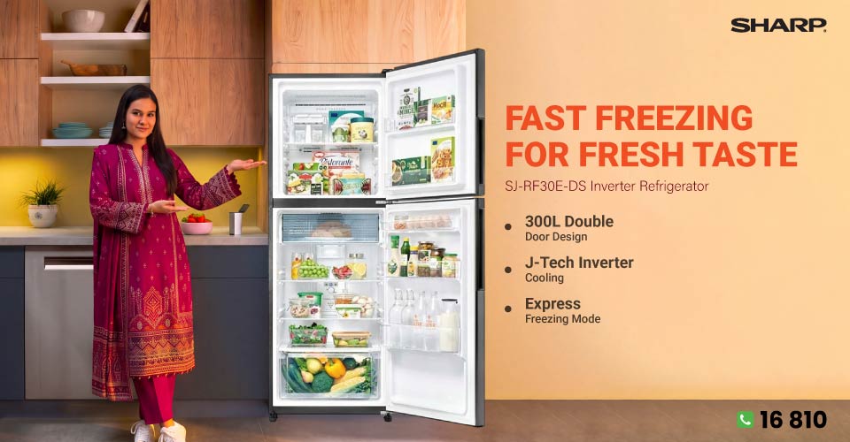 Sharp SJ-RF30E-DS 300L Dark Silver Inverter Refrigerator